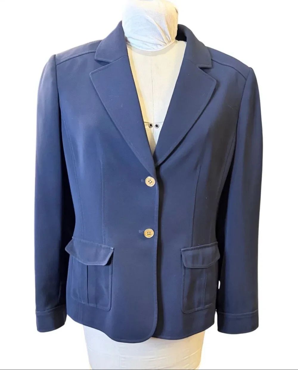 Tahari Navy Blazer Two-Button Front Lined Sz. 14 Career Office Academia